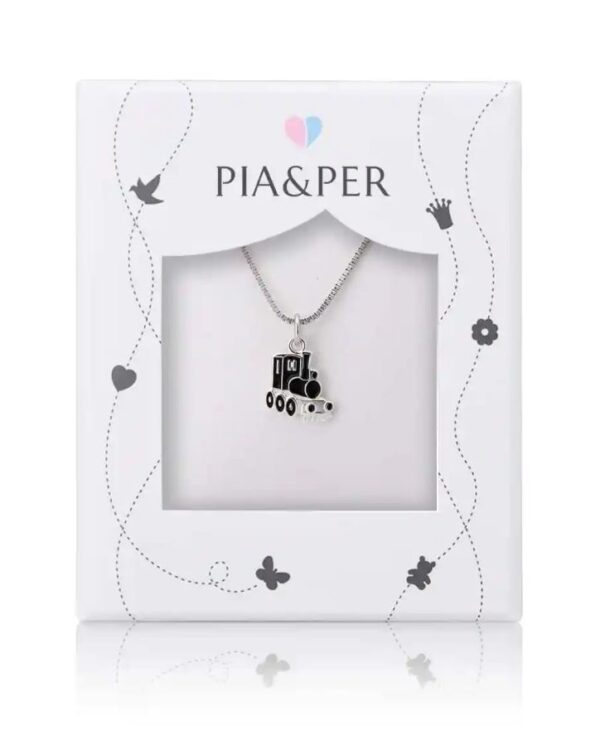 Pia og Per, anheng tog med sort emalje