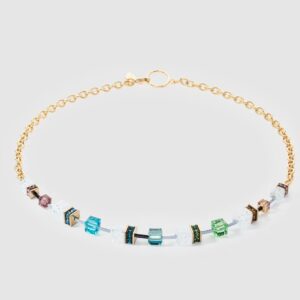 Coeur de LionGeoCUBE® Iconic Precious kjede i multicolor golden
