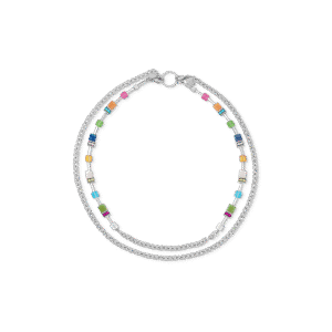 Coeur de Lion GeoCUBE® Iconic Boho kjede i lys multicolor