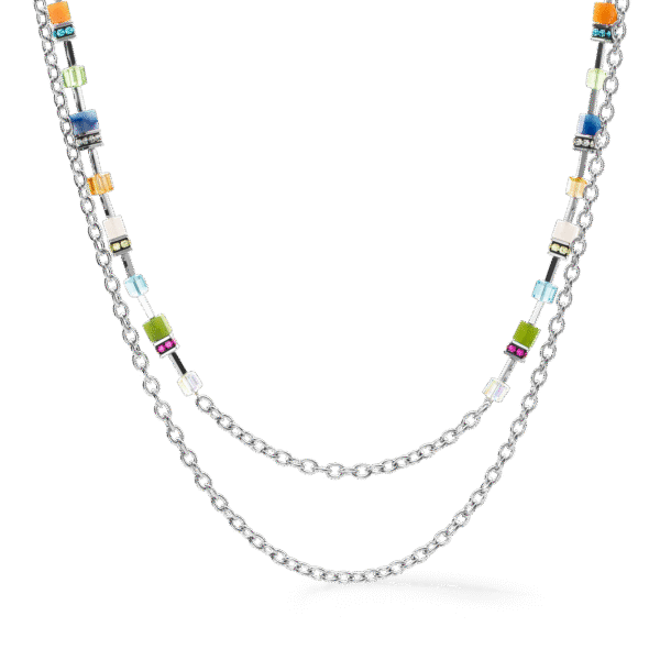 Coeur de Lion GeoCUBE® Iconic Boho kjede i lys multicolor