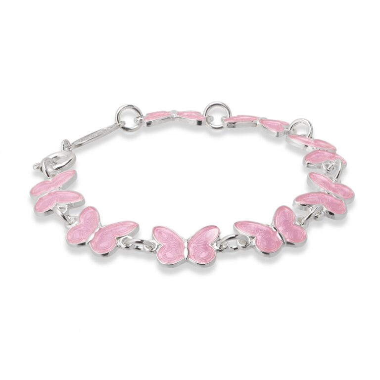Armbånd til barn med rosa sommerfugler fra Pia og Per