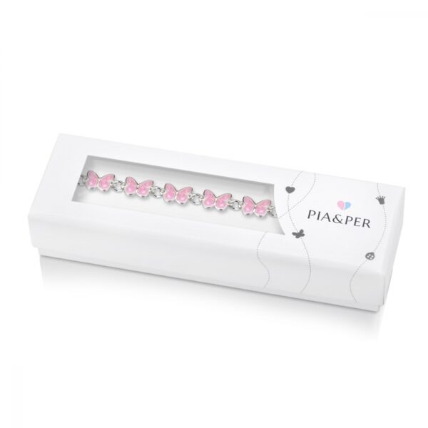 Armbånd til barn med rosa sommerfugler fra Pia og Per