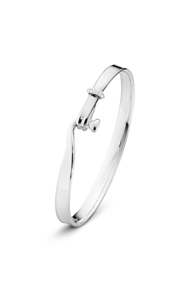 Georg Jensen "Torun" armring i sølv med diamanter