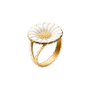Georg Jensen "Daisy" ring i forgylt med hvit emalje
