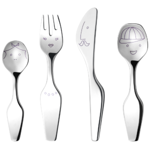 3580049-1200-0 Georg Jensen "Alfredo the Twist family" barnebestikk, 4 deler