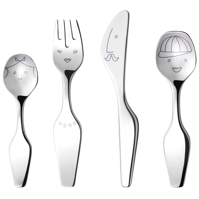 Georg Jensen "Alfredo the Twist family" barnebestikk, 4 deler