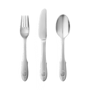 3580068-1200-0 Georg Jensen "Elefant" barnebestikk, 3 deler i stål