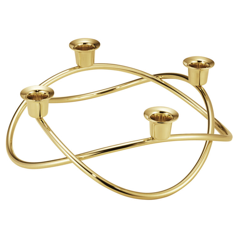 Georg Jensen «Season» lysestake i 18 karats forgylt stål