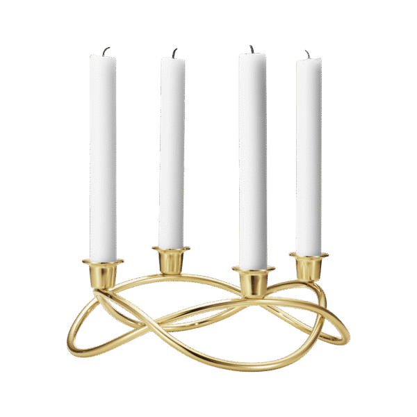 Georg Jensen «Season» lysestake i 18 karats forgylt stål