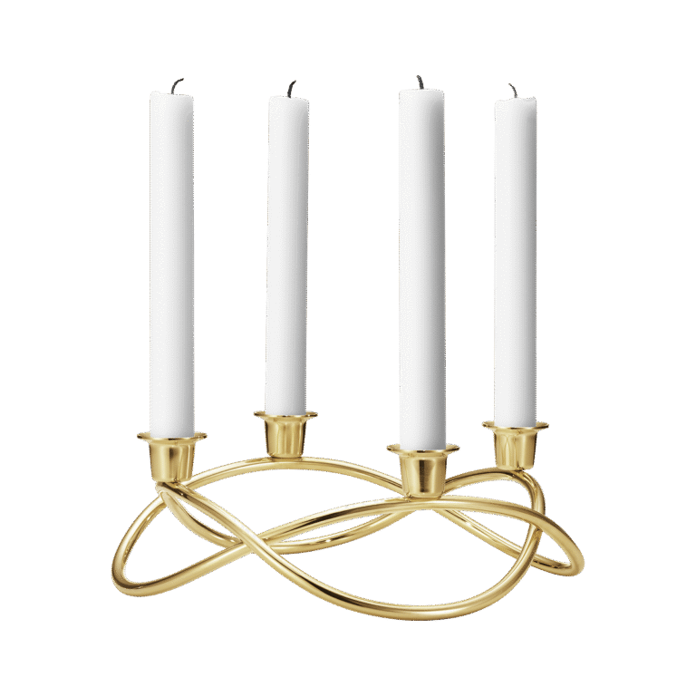 Georg Jensen «Season» lysestake i 18 karats forgylt stål