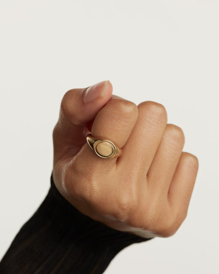 PDPAOLA "Stamp" ring i forgylt sølv