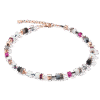 Coeur de Lion GeoCUBE® kjede hvitt, fuksia og sort