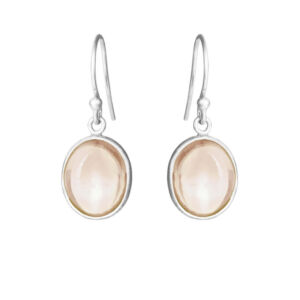 4014-1-230 Susanne Friis Bjørner sølv ørepynt med morganittkrystall med krok