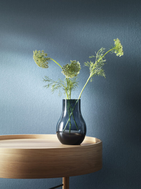 Georg Jensen "Cafu" vase i blått glass, liten
