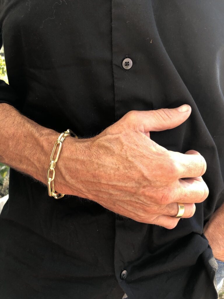 Armbånd fantasi i forgylt sølv 21 cm bredde 10