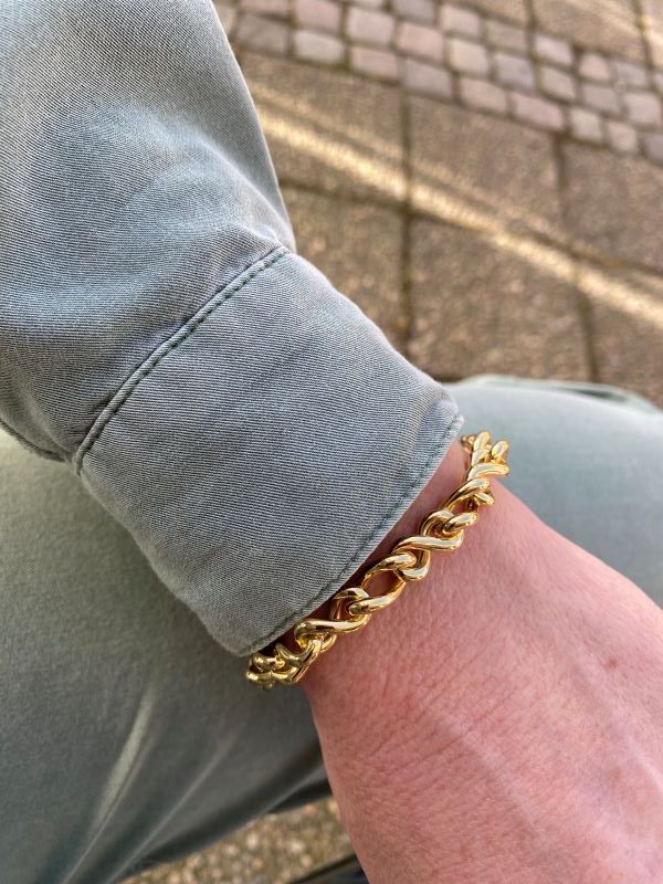 Armbånd fantasi i forgylt sølv 21 cm lang