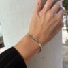 Armbånd flat slange i 2-farget sølv
