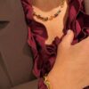 Coeur de LionGeoCUBE® Chunky Chain kjede i brun og gull