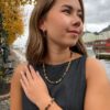 Coeur de LionGeoCUBE® Chunky Chain kjede i brun og gull