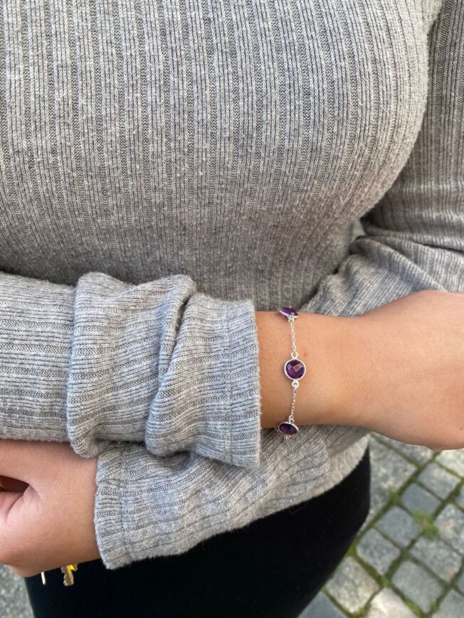 Susanne Friis Bjørner armbånd i sølv med ametyst