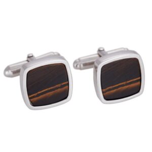 Son of Noa "Son silver cufflinks with yellow tiger eye"