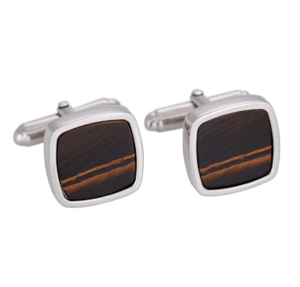 Son of Noa "Son silver cufflinks with yellow tiger eye"