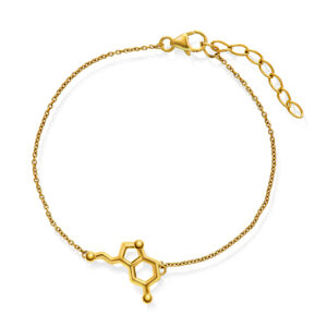 Armbånd i forgylt sølv med molekylet serotonin med molekylet serotonin fra Sandra Lyng Haug X Pan