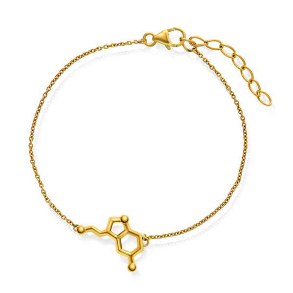 Armbånd i forgylt sølv med molekylet serotonin med molekylet serotonin fra Sandra Lyng Haug X Pan