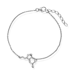 Armbånd i rhodinert sølv med molekylet serotonin fra Sandra Lyng Haug