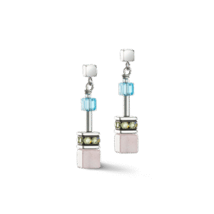 Coeur de Lion GeoCUBE® iconic Precious ørepynt med rosenkvarts