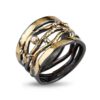 By Birdie "Ring Benedict Golden" i sølv med gult gull detaljer og diamant