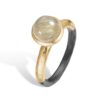 By Birdie "Ring Victoria rose rutil" i sølv med gult gull detaljer og rutilkvarts