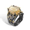 By Birdie "Ponte Rutile" ring i sølv med rutilkvarts, gult gull detaljer og diamanter
