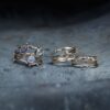 By Birdie "Grace Triple Ocean ring" i sølv med gult gull detaljer blå toner
