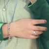 By Birdie "Grace Triple Ocean ring" i sølv med gult gull detaljer blå toner