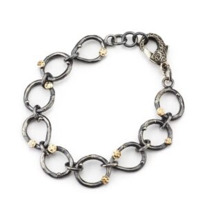 By Birdie "Orion " armbånd i sølv med gult gull detaljer
