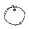 By Birdie "Chain Topka" armbånd i sølv med gult gull detaljer og diamanter