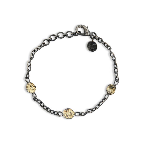 By Birdie "Mani coins" armbånd i sølv med gult gull detaljer