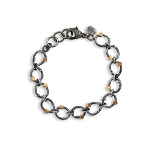 By Birdie "Orion tiny" armbånd i sølv med gult gull detaljer
