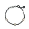 By Birdie "Chain Beech Autumn" armbånd i sølv med gult gull detaljer