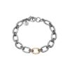By Birdie "Samsara Golden link" armbånd i sølv med gult gull detaljer