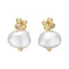 By Birdie "Zenith White Keshi" ørepynt i gult gull med diamant og perle