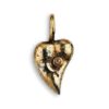 By Birdie "Sahran heart" anheng i sølv med gult gulls detaljer og diamant