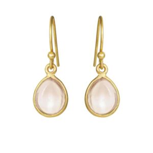 5249-2-230 Susanne Friis Bjørner ørepynt i forgylt sølv med morganittkrystall