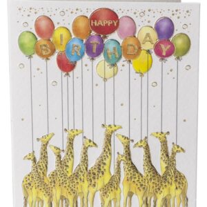 Kort “Happy Birthday” med sjiraffer