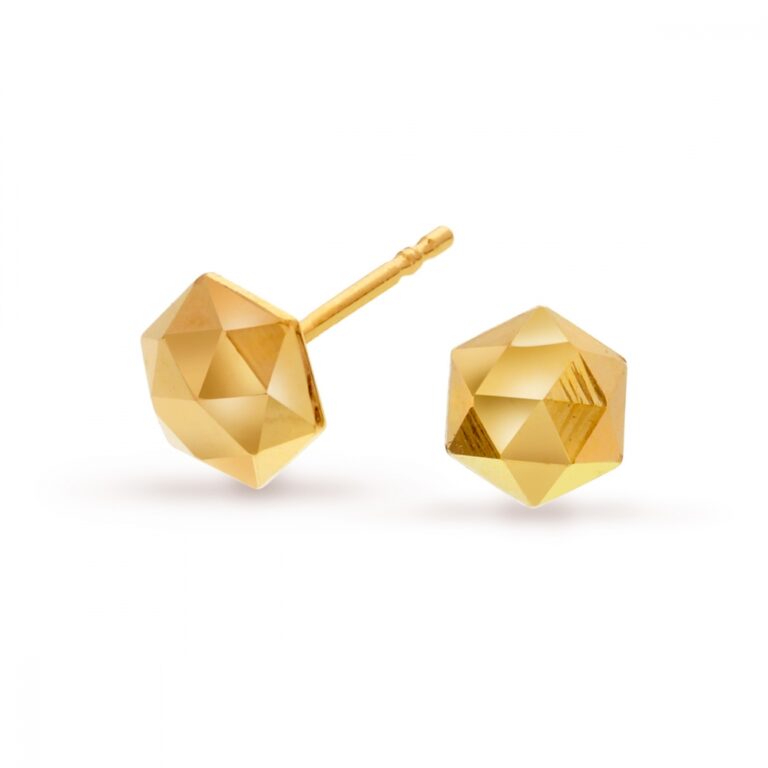 Gull ørepynt hexagon, liten