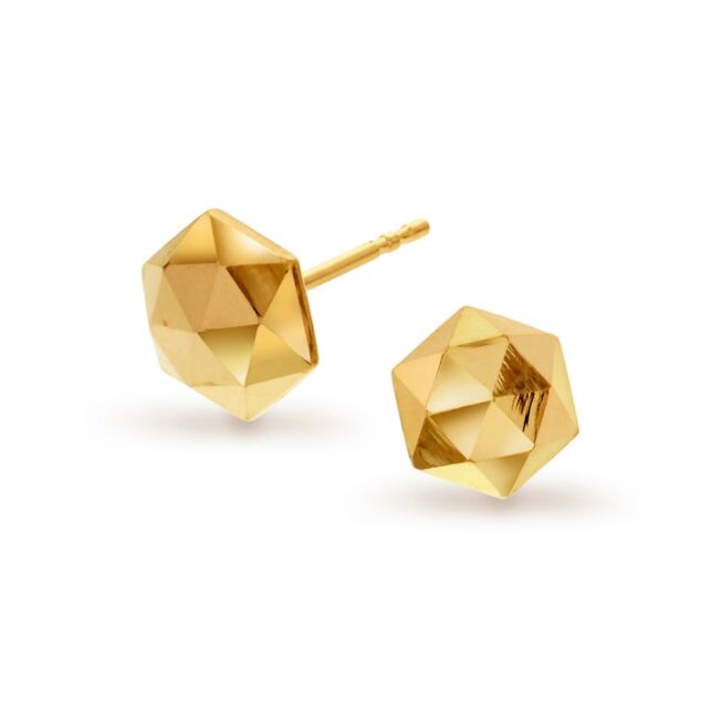 Gull ørepynt hexagon, stor