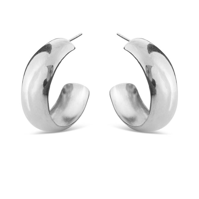 Susanne Friis Bjørner sølv creoler 29mm, brede