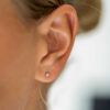 Gult gull ørepynt, enstens med diamant 0,10 ct