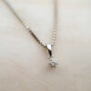 Hvitt gull enstensanheng med diamant 0,05 W.SI